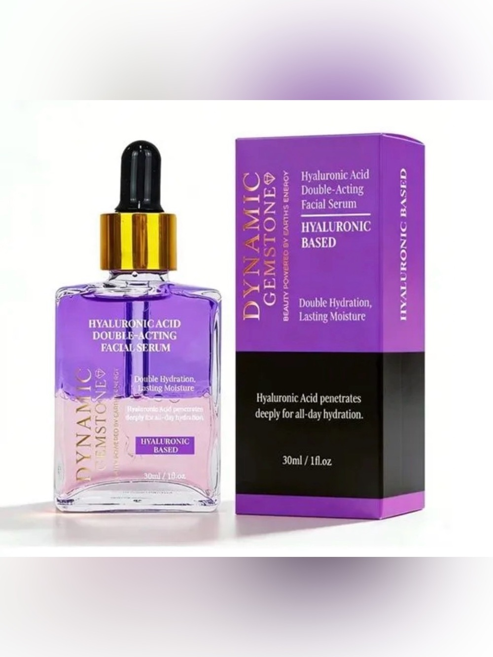 Dynamic Gemstone Hyaluronic Acid Facial Serum — Purple